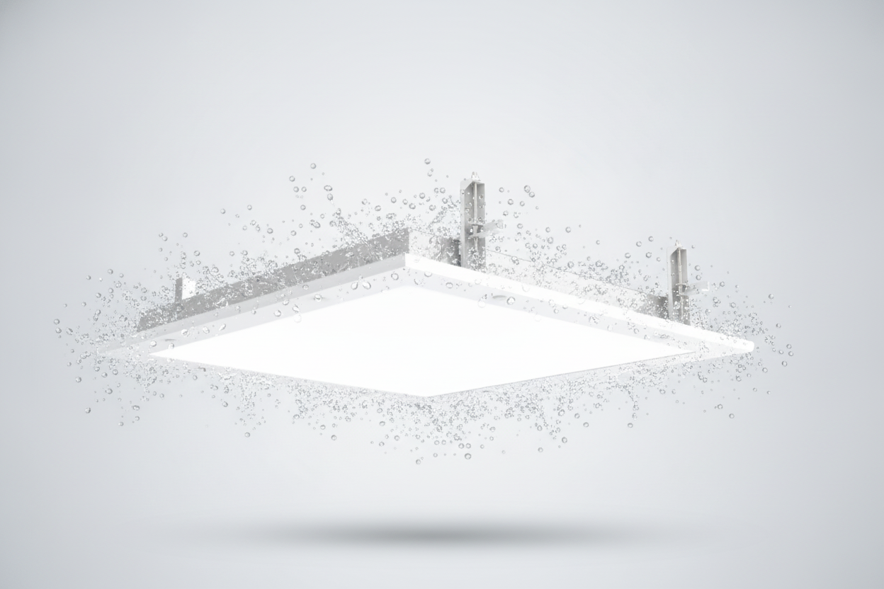 Cleanroom Panel LED sellado IP66 contra agua y limpieza