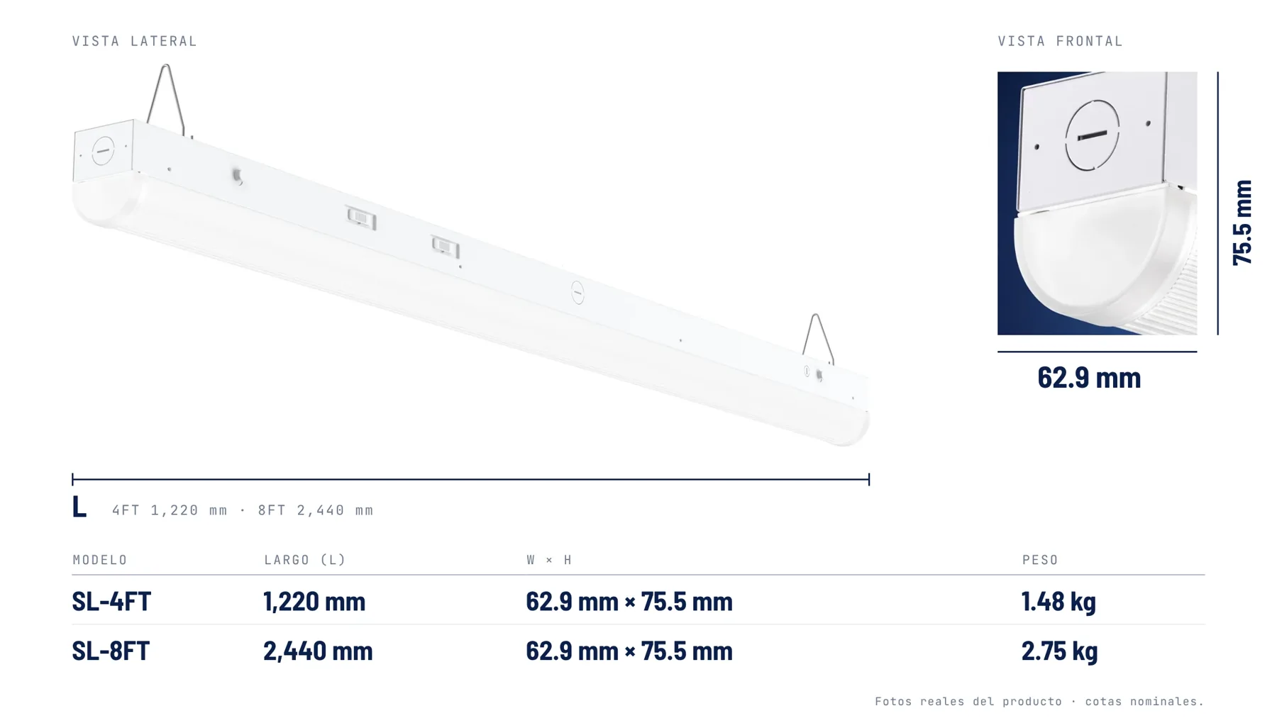 Dimensiones Strip Line 4FT y 8FT
