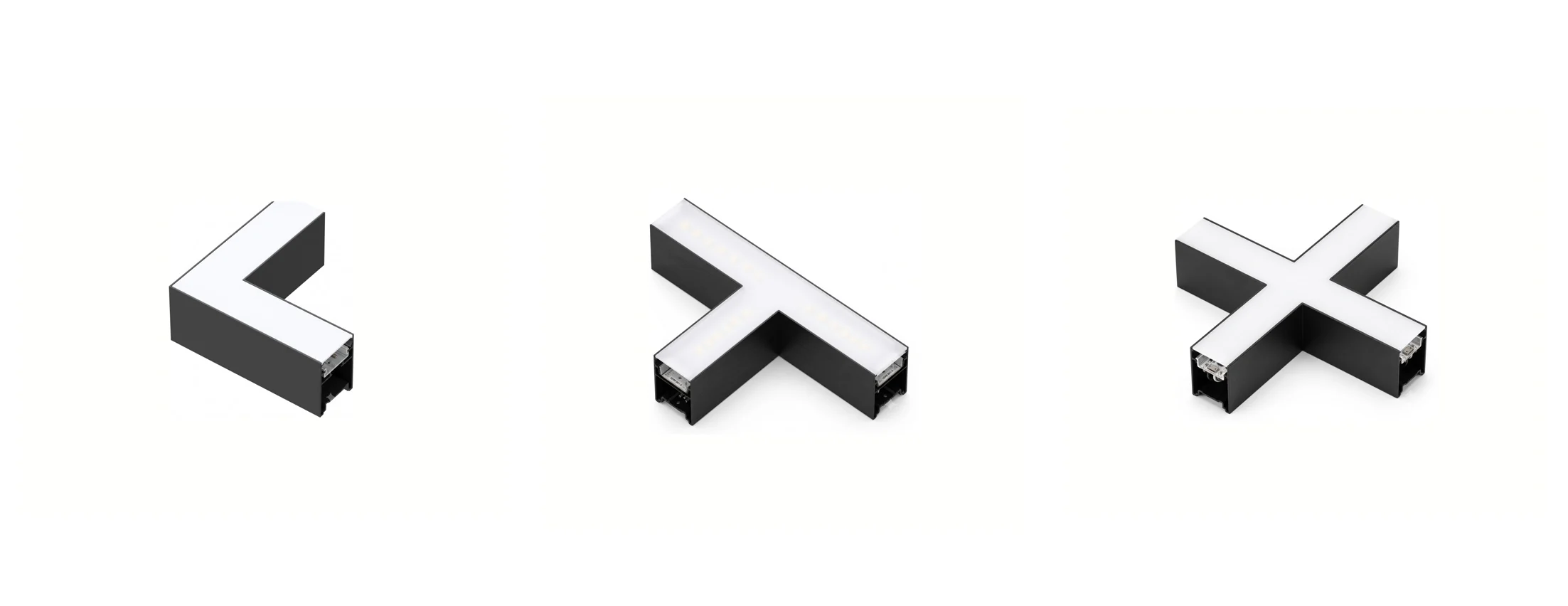 Conectores L, T y X de la Linear para línea continua