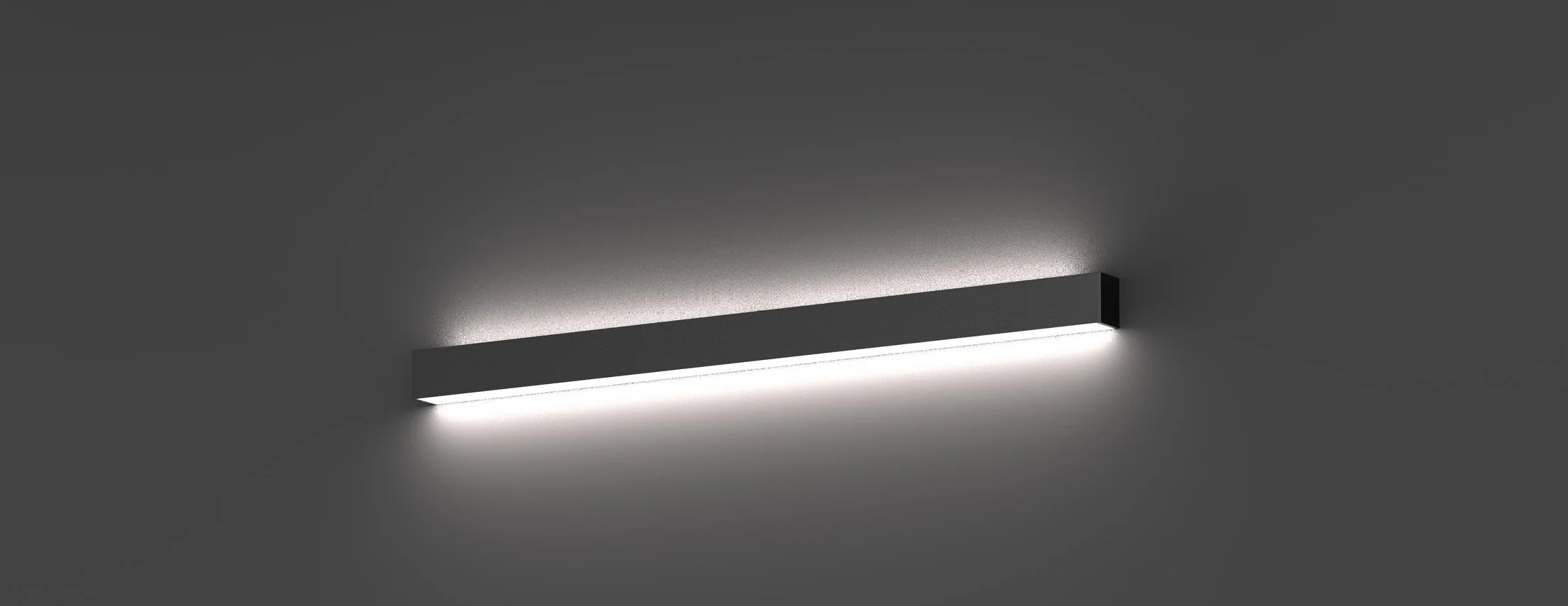 Linear montada en muro con luz hacia arriba y hacia abajo