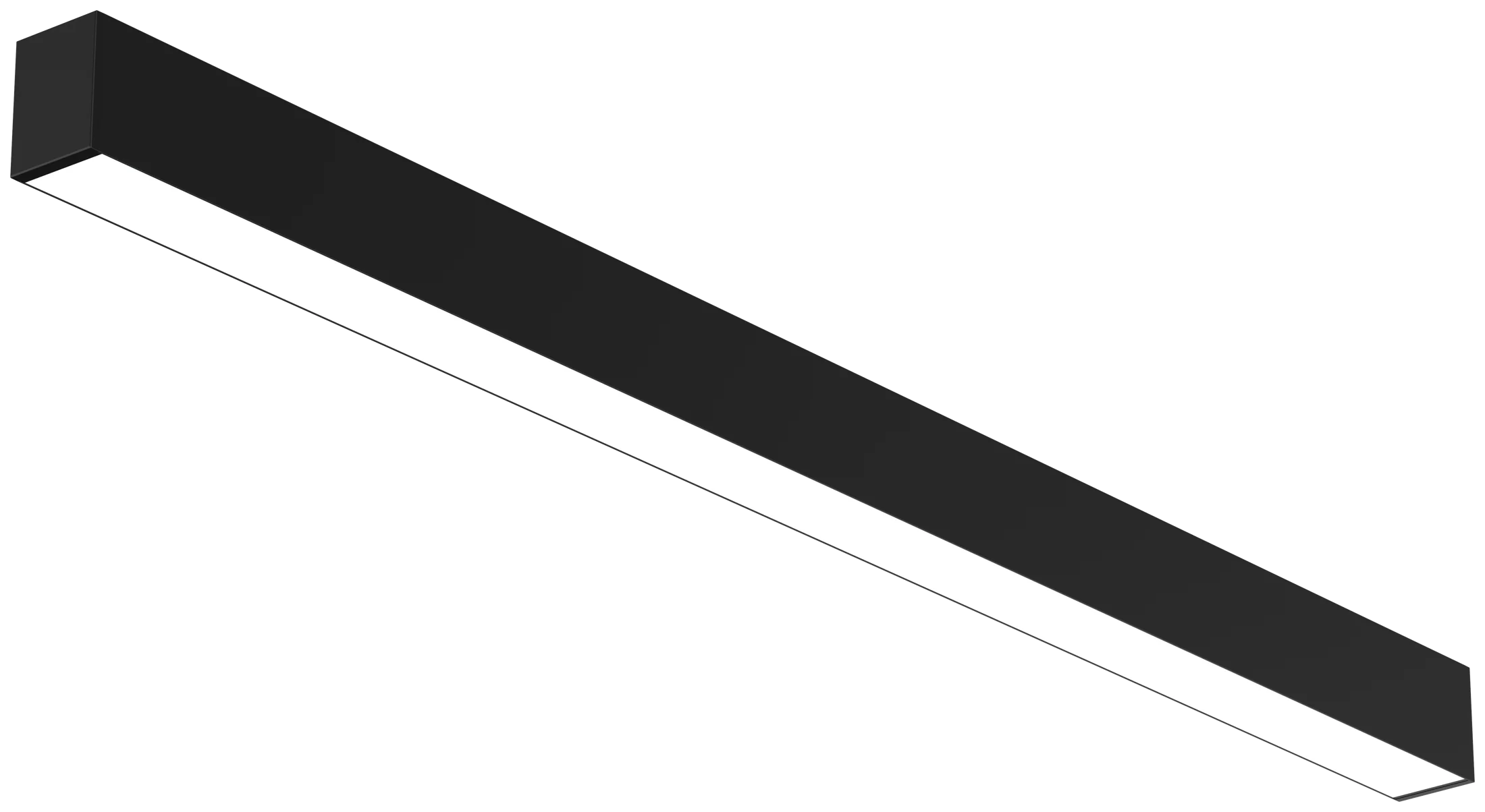 Perfil de aluminio negro de la Linear con difusor opal de policarbonato