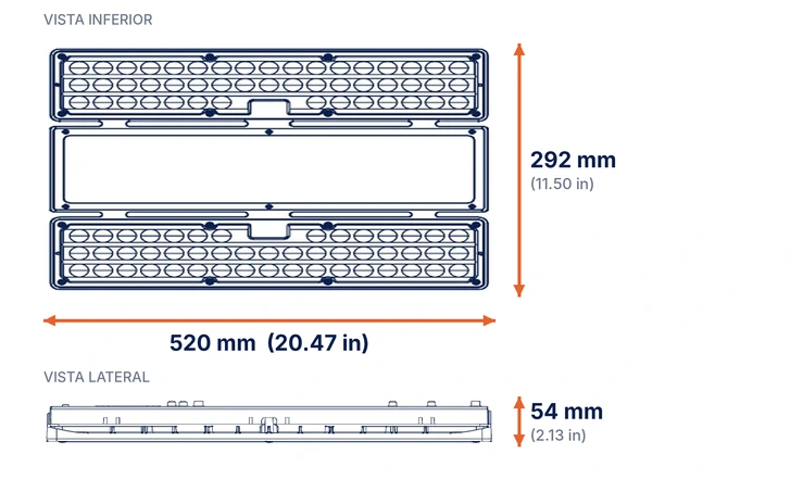 Orion HO dibujo dimensiones ES - Jungo Lighting