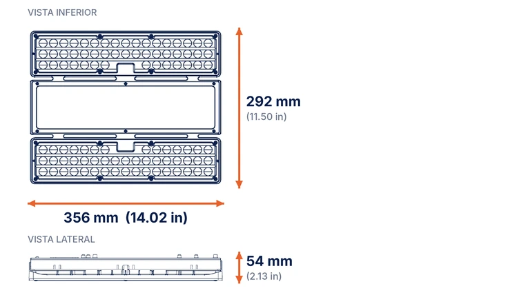 Orion MO dibujo dimensiones ES - Jungo Lighting